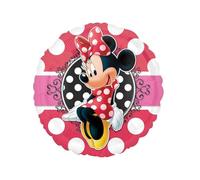 amscan Round Foil Balloon with Design-1 Pc. Globo Redondo de Papel de Aluminio con diseño de Minnie Mouse - 1 Pieza, no aplicable, Multicolor