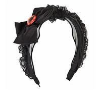 MinnowXY Diadema plisada negra para Halloween, con ojos malvados para mujer, diadema punk