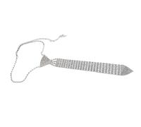 MinnowXY Elegante corbata de metal para mujer, con purpurina brillante, collar largo de cadena para boda