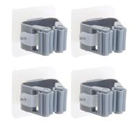 MinnowXY Paquete de 4 soportes para fregona y escoba, montaje en pared, soportes para escobas autoadhesivas sin taladrar y colgador de recogedor