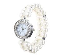 MinnowXY Reloj de pulsera para mujer, con perlas de imitación, elegante, para regalo de joyería