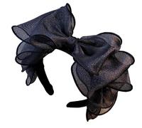 MinnowXY Retro Fashion - Diadema con lazo negro para el pelo, elegante lazo negro, accesorios para el cabello para niñas y mujeres