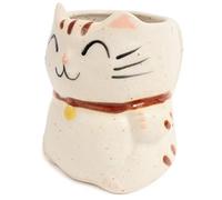 Mino ware Taza de cerámica japonesa Taza Manekineko Gato hecho en Japón (importación de Japón) (gasa blanca) CPM018