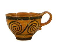 Minoan Taza Espiral Cerámica Griega Antigua Réplica Thera Santorini