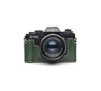 Minolta X-700, BolinUS - Funda para cámara Minolta X-700, hecha a mano, de piel auténtica, hecha a mano, color verde