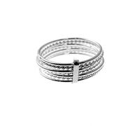 Minoplata Anillo semanario de Plata de Ley 925 Talla 15 una Joya para Mujeres Que adoran los complementos