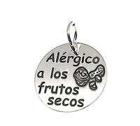 Minoplata Colgante de Plata Alérgico a los Frutos Secos una Joya Que Sirve como Alerta médica Ideal para prevenir