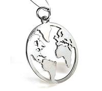 Minoplata Colgante Mapa del Mundo de Plata de Ley una Joya Mujeres viajeras Que se sienten ciudadanas de Todo el Globo