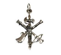 Minoplata Cruz grande Cristo de la Legión de Plata de ley maciza envejecida 44x25mm 6gr