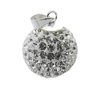 Minoplata Llamador de Angel Cristal Blanco y Plata de ley 20 Mm.una joya amuleto preciosa para hacer un regalo a una mujer embarazada, al moverlo tiene un suave sonido