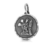 Minoplata Medalla Cristo del Gran Poder 28mm de Plata de ley envejecida