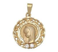 Minoplata Medalla Oro 18 KL. Redonda Virgen Niña 19 Mm. una Joya clásica con un diseño Original si Quieres Hacer niña Que Vaya a Tomar su Primera Comunión
