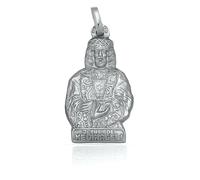 Minoplata Medalla Silueta Cristo de Medinaceli, Plata de Ley 925, 13x24mm, Diseño Religioso, Acabado Brillante, Compatible con Cadenas y Cordones