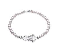 Minoplata Pulsera Virgen del Rocío de Plata de ley rodiada con Perlas cultivadas