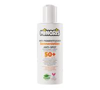 Minoris Loción Solar Anti-Manchas SPF 50+ 150 ml | Orgánica, Mineral, Amplio Espectro, Piel Sensible, Hipoalergénica, Vegana, Resistente al Agua, Testada Dermatológicamente