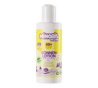 Minoris MOM Loción Solar SPF 50+ 150 ml | Orgánica, Natural y Mineral para Piel Sensible, Apta como Prebase de Maquillaje, Hipoalergénica, Vegana, Resistente al Agua, Testada Dermatológicamente