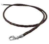 Minott Pulsera de Cuero Cadena Collar Braun 50cm / Trenzado 32525