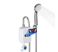 MINRS Calentador de agua eléctrico, 3500 W, 220 V, mini calentador de agua, indicador de temperatura digital LED, calentador de agua eléctrico con ducha de mano y manguera para cocina, baño o casa