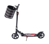 MINRS Patinete para niños, patinete para adultos, plegable, rueda grande, freno doble con bolsa de almacenamiento, altura ajustable y plegable, para niños, jóvenes y adultos