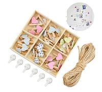 MINSHUXI 10 Metros de Cuerda para Fotos con 30 Pinzas de Madera y 6 Clavos sin Dejar rastros para Colgar, Cuerda de Fotos para Fotos Creativas y Hermosas, decoración de habitación de los niños