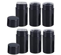 Minsily 10 recipientes de desodorante redondos vacíos de 75 ml con barra de llenado giratoria, contenedor de desodorante de plástico, botella de desodorante 2.5 onzas lápiz labial de bricolaje (negro)