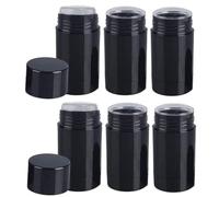 Minsily 10 recipientes de desodorante vacíos negros de 75 ml, tubos rellenables, tubos de plástico redondos, vacíos, para bricolaje, pintalabios, lápices labiales, lápices labiales, pintalabios