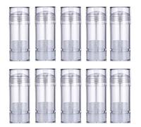 Minsily 10 recipientes redondos vacíos de 15 ml para desodorante con relleno inferior, tubo de bálsamo labial transparente, 14.2 g, desodorante de plástico vacío, botellas de desodorante rellenables
