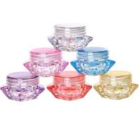 Minsily 100 botes de crema vacíos de 3 ml, botellas de crema en forma de diamante con tapas a prueba de fugas, caja pequeña rellenable, lociones de muestra, bote cosmético para maquillaje, bálsamo