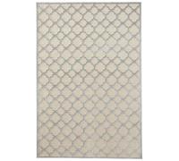 Mint Rugs Bryon Alfombra de Pelo Corto, Viscosa, clásica, Ligera, Brillante, Aspecto en Relieve, diseño geométrico, patrón gráfico, para salón, Cocina, Pasillo o Dormitorio, Color Crema, Gris, 80 x