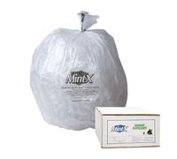 Mint-X Bolsas de basura repelentes de roedores, 1.7 mil, sello plano, 47 pulgadas de alto x 43 pulgadas de largo, transparentes (paquete de 100)