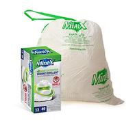 Mint-X MintFlex - Bolsas de basura repelentes de roedores, bolsas altas con cordón para cocina, 1 pie 11 ¾ pulgadas x 2 pies 1 pulgada, 0.90 mil, 13 galones, 40 unidades