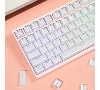 mintcaps Keycaps - Teclas Transparentes Blancas translúcidas para Teclado Personalizadas, Perfil OEM, Lindas Teclas para 60/65/75/100 Cherry Gateron MX Mecánica (Solo 104 Teclas)