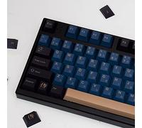 mintcaps PBT - Juego de Teclas japonesas con Extractor de Teclas, 129 Teclas, Perfil de Cereza, sublimación, Azul Samurai, para Teclado mecánico para Juegos 61/64/68/84/87/96/104/108