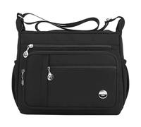 MINTEGRA Bolso de hombro para mujer, espacioso, con múltiples bolsillos, bolso cruzado, moderno bolso de mano con asa superior, Negro L, L, Casual