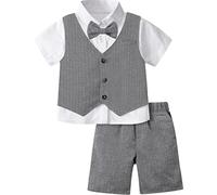 mintgreen Traje Formal Bebé Niño Caballero Conjunto con Pajarita, 18-24 Meses, Gris Oscuro, 90