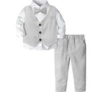 mintgreen Traje Infantil Formal Smoking Conjunto, Gris Claro, 3-4 años, 110