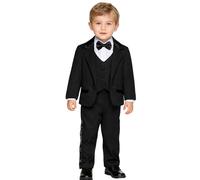 mintgreen Trajes Bebé Niños Boda, Conjunto De Formal Tuxedo Ceremonia Manga Larga Blazer y Pantalón, Negro Oscuro, 2-3 Años, 120