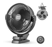 Minthouz 12000mAh Clip Ventilador, 8 Pulgadas USB Ventilador de Mesa Ventilador de Mesa 5 Niveles 29 Horas Tiempo de Funcionamiento Control Remoto y Pantalla LED Ventilador Portátil para Oficina en