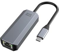 Minthouz Adaptador USB-C a Ethernet de 5 Gbps, adaptador de red RJ45 a USB C 5 Gigabit LAN, carcasa de aluminio gris Ethernet a USB compatible con portátiles, computadoras, MacBook, Surface y más