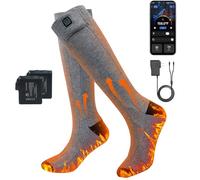 Minthouz Calcetines calefactables con control de aplicaciones, 5000 mAh recargables con batería térmica para hombres y mujeres, calcetines eléctricos lavables contra pies fríos, ideales para esquí y