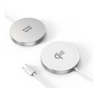 Minthouz Cargador inalámbrico para Samsung, Qi2, 15 W, MagSafe, cargador inalámbrico para iPhone 16/15/14/13, Airpods 2/3/4/Pro, plata