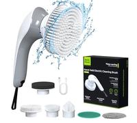 Minthouz Cepillo Electrico Limpieza Hogar, Cepillo Limpieza Electrico con 6 Cabezas de Cepillo 2 Velocidades InaláMbrico Electric Spin Scrubber para Baño, Cocina, Azulejo, Ventana