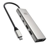 Minthouz Hub USB-C 5 en 1 - USB-C a HDMI 4K@60Hz, Carga PD 3.1 140W, 2X USB-A + 1x USB-C, Compatible con DELL/HP/Windows 7/8/10/11/macOS 10.8+