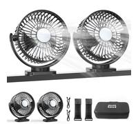 Minthouz Paquete de 2 ventiladores magnéticos recargables para carrito de golf con caja de almacenamiento