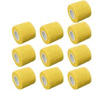 Mintice 10 X Vendajes autoadhesivos Envoltura cohesiva elástico Fuerte Cinta de Primeros Auxilios Amarillo Color para muñeca Tobillo Deporte 4.5mx5cm