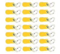 Mintice 100 X Amarillo Cobre Anillo a Tope Aislado Conectores Terminales Calibre 10-12 AWG Rizar Alambre Cable Eléctrico Engarzado Crimpadora Inalámbrico Impermeable M10