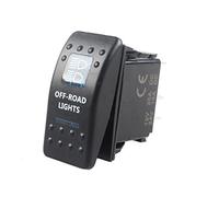 Mintice 12V 20A LED Azul Interruptor de Palanca Basculante Luz Impermeable Interruptor de Botón Pulsador Conmutador Coche 5 Pines Off Road Light
