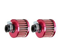 Mintice 2 X 12mm Mini Rojo Cono de Motor Filtro de Aire de la Motocicleta de Coche Universal de Admisión de Aire Frío Filtro Aspiración de Turbo Limpio de Ventilación del Vehículo