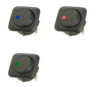 mintice 3 x 25 mm para coche barco camión Ronda Rocker Interruptor Luz LED ON-OFF SPST control 12 V 25 A azul, rojo y verde