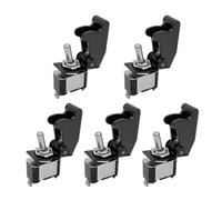 Mintice 5 Piezas 12V 20A Cubierta de Negro Interruptor Basculante de Conmutación Palanca Unipolar Impermeable ON/OFF 2P Coche Automático